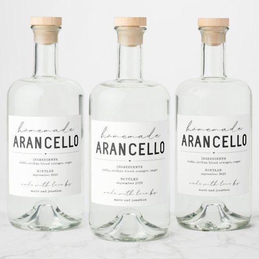 Gepersonaliseerd zelfgemaakt Arancello Label Likeurfles Etiket (Flessen)