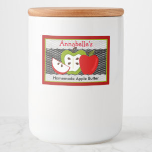 Gepersonaliseerd zelfgemaakt eten Apple Design Voedselcontainer Etiket