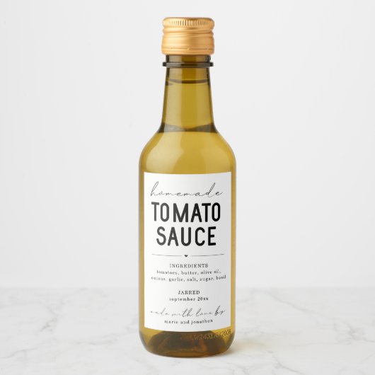 Gepersonaliseerd Zelfgemaakt Tomatensaus Label Wijn Etiket (Voorkant)
