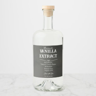 Gepersonaliseerd zelfgemaakt vanille-extract likeurfles etiket