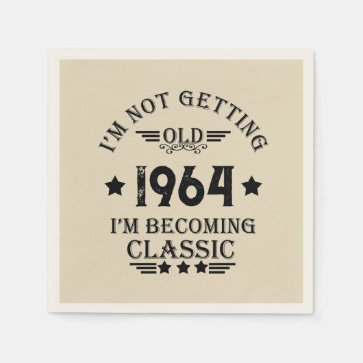 Gepersonaliseerd zestig vintage 60ste verjaardagsf servet (Voorkant)