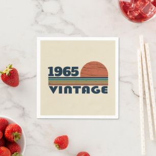 Gepersonaliseerd zestig vintage 60ste verjaardagsf servet