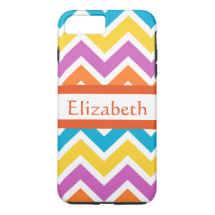 Gepersonaliseerd zigzag Chevron Pattern kleurrijk iPhone 8 Plus / 7 Plus Hoesje