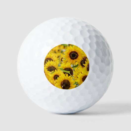 Gepersonaliseerd zonnebloemomonogram golfballen (Voorkant)