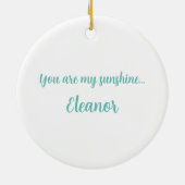 Gepersonaliseerd zonpatroon keramisch ornament (Achterkant)