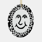 Gepersonaliseerd zonpatroon keramisch ornament (Rechts)