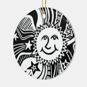 Gepersonaliseerd zonpatroon keramisch ornament (Links)