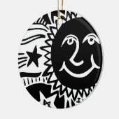 Gepersonaliseerd zonpatroon keramisch ornament (Links)