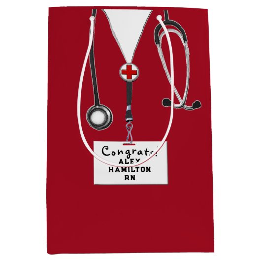 Gepersonaliseerd zurig Afstuderen Middelgrote Gift Medium Cadeauzakje (Voorkant)