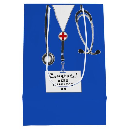 Gepersonaliseerd zurig Afstuderen Middelgrote Gift Medium Cadeauzakje (Achterkant)