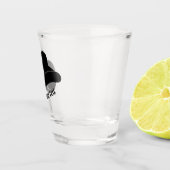 Gepersonaliseerd zwart cowboy rodeo Pet Shot Glas (Rechts)