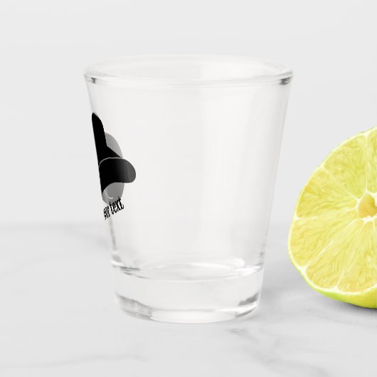 Gepersonaliseerd zwart cowboy rodeo Pet Shot Glas (Rechts)