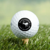 Gepersonaliseerd zwart deer Silhouette Golfballen (Insitu Shirt)
