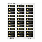 Gepersonaliseerd zwart en goud Afstuderen Etiket (Full Sheet)