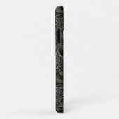 Gepersonaliseerd zwart en grijs botanisch monogram Case-Mate iPhone case (Achterkant/rechts)
