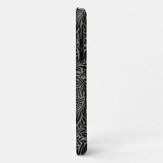 Gepersonaliseerd zwart en grijs botanisch monogram Case-Mate iPhone case (Achterkant/links)
