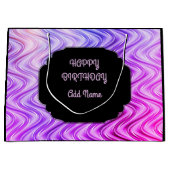 Gepersonaliseerd zwart en Paars Large Cadeautasje (Voorkant)