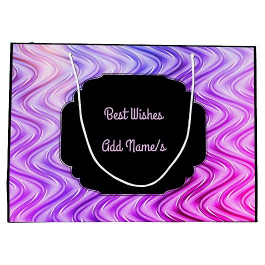 Gepersonaliseerd zwart en Paars Large Cadeautasje (Achterkant)