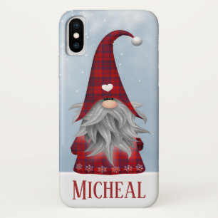 Gepersonaliseerd zwart en rood buffel speldenfeest iPhone x hoesje