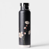 Gepersonaliseerd zwart en roze Floral Waterfles (Links)