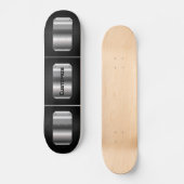 Gepersonaliseerd zwart en staal skateboard (Voorkant)