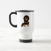 Gepersonaliseerd zwart en Tan Cavalier Spaniel Reisbeker (Links)