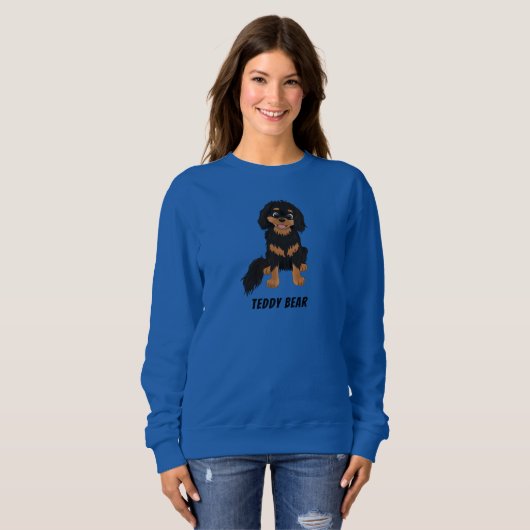 Gepersonaliseerd zwart en Tan Cavalier Spaniel  Trui (Voorkant volledig)