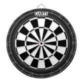 Gepersonaliseerd zwart en wit dartbord (Voorkant)