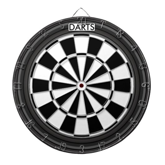 Gepersonaliseerd zwart en wit dartbord (Voorkant)
