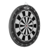 Gepersonaliseerd zwart en wit dartbord (Voorkant Links)