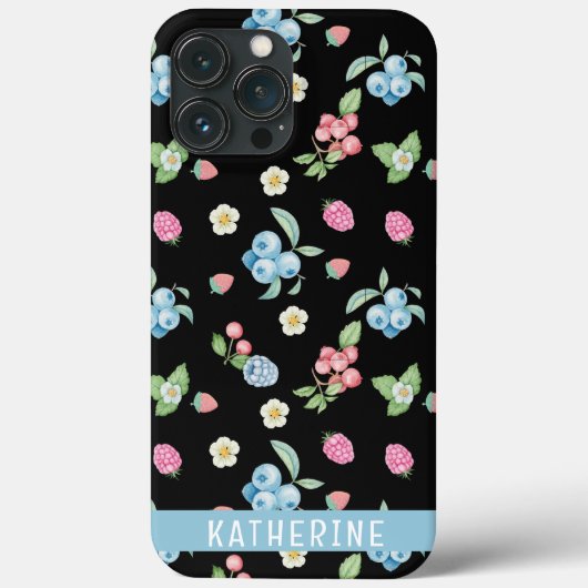 Gepersonaliseerd Zwart Fruit patroon Aangepaste Na Case-Mate iPhone Case (Achterkant)