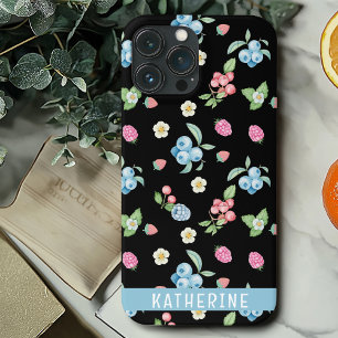 Gepersonaliseerd Zwart Fruit patroon Aangepaste Na iPhone 13 Pro Max Hoesje