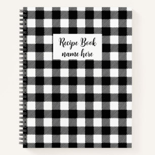 Gepersonaliseerd zwart geruite recept boek