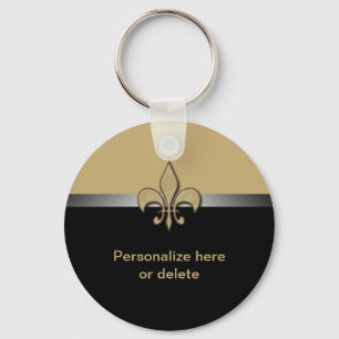 Gepersonaliseerd zwart goud sleutelhanger