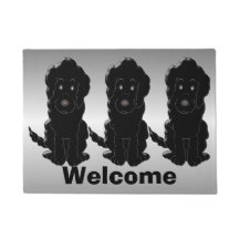 Gepersonaliseerd zwart gouden doodle hond ontwerp