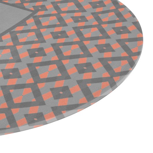 Gepersonaliseerd zwart, grijs en oranje snijplank (Hoek)