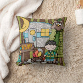 Gepersonaliseerd Zwart Haired Jongen Camping Kusse Kussen (Deken)