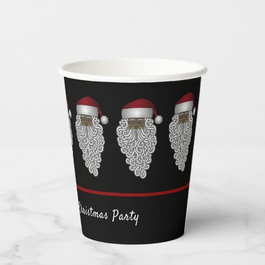 Gepersonaliseerd zwart kerstfeest papieren bekers (Achterkant)