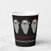 Gepersonaliseerd zwart kerstfeest papieren bekers (Links)