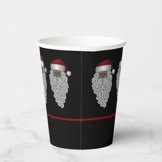 Gepersonaliseerd zwart kerstfeest papieren bekers (Rechts)