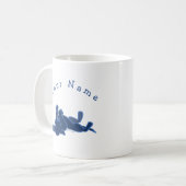 Gepersonaliseerd Zwart Lab Loungen Eenvoudig Wit Koffiemok (Voorkant links)