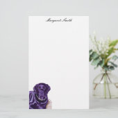 Gepersonaliseerd zwart labrador denking briefpapier (Staand voorkant)