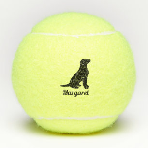 Gepersonaliseerd zwart labrador Silhouette Tennisballen