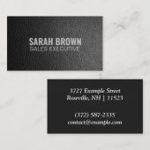 Gepersonaliseerd "zwart leder" (Amerikaans) Visitekaartje (Voorkant / Achterkant)