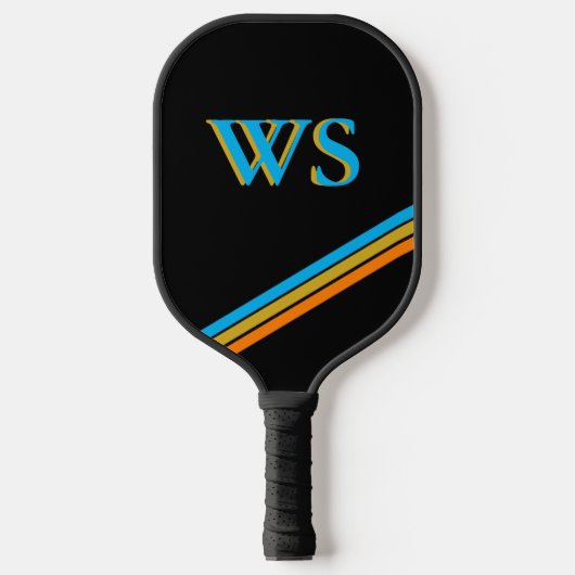 Gepersonaliseerd zwart leder pickleball paddle (Voorkant)