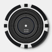 Gepersonaliseerd zwart Lp vinyl Poker Chips (Voorkant)