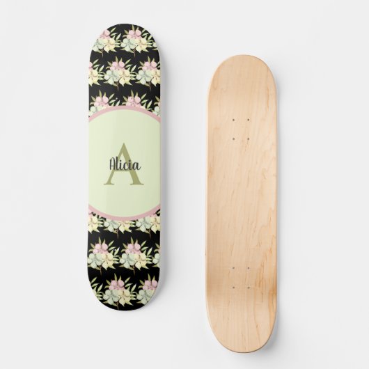 Gepersonaliseerd zwart meisje skateboard (Voorkant)