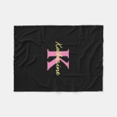 Gepersonaliseerd zwart monogrammed Modern Fleece Deken (Voorkant (Horizontaal))
