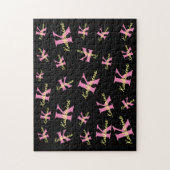 Gepersonaliseerd zwart monogrammed Modern Legpuzzel (Verticaal)