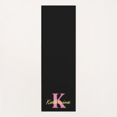 Gepersonaliseerd zwart monogrammed Modern Yogamat (Voorkant)